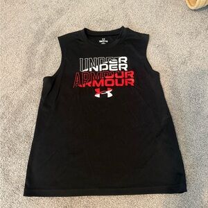 Boys black under armour tank top
